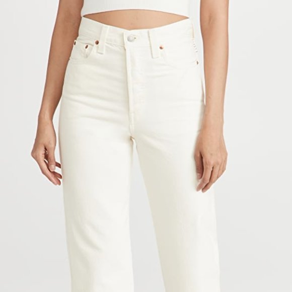 Levi’s Ribcage Straight Ankle Ecru Chasing Rainbows - Picture 6 of 16